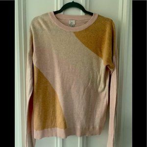 A New Day light pink/tan color block sweater L